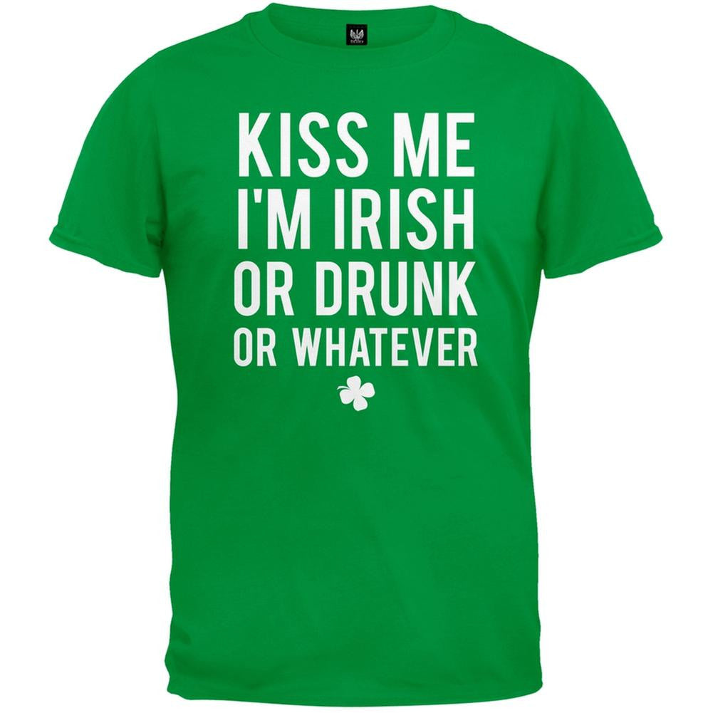 Kiss Me I'm Irish or Drunk T-Shirt Men's T-Shirts Old Glory SM Green 