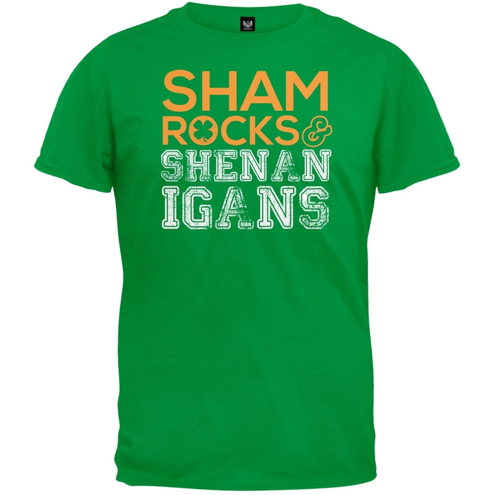 St. Patricks Day - Shamrocks & Shenanigans Irish Green Adult T-Shirt Men's T-Shirts Old Glory   