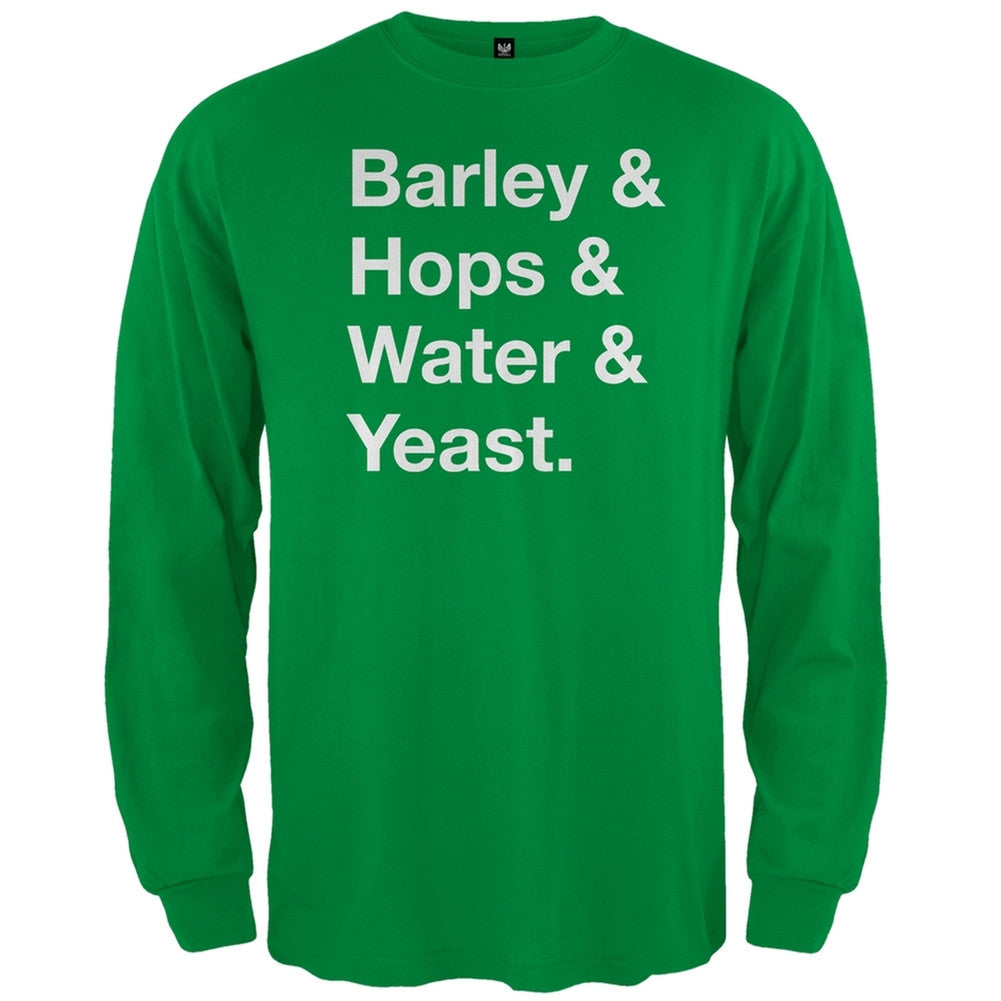 St. Patricks Day - Barley & Hops Long Sleeve T-Shirt Men's Long Sleeves Old Glory   