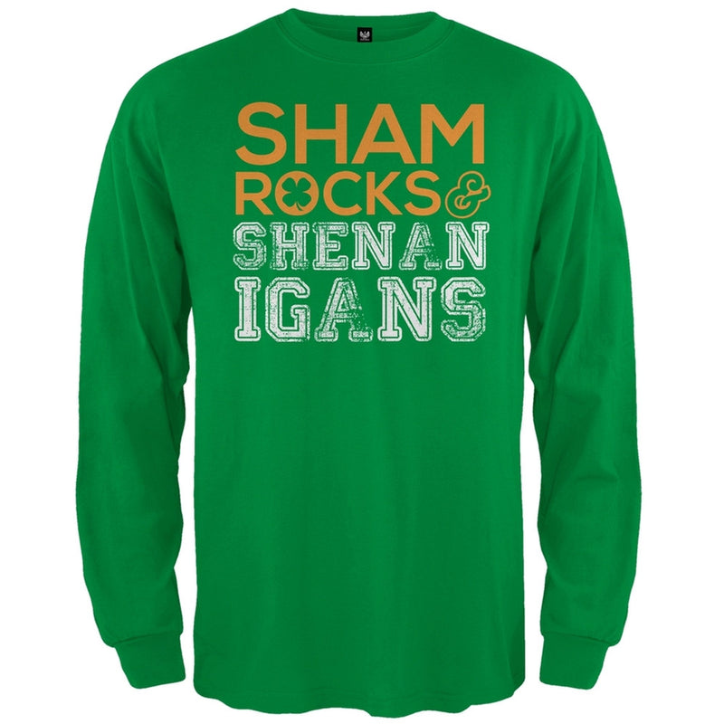 St. Patricks Day - Shamrocks & Shenanigans Green Long Sleeve T-Shirt Men's Long Sleeves Old Glory   