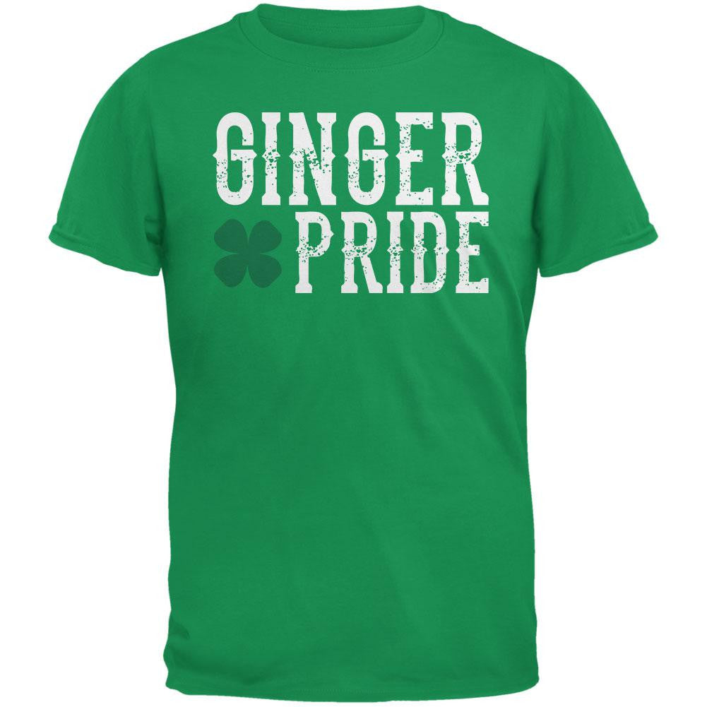 St. Patricks Day - Ginger Pride Forest Green Adult T-Shirt Men's T-Shirts Old Glory   