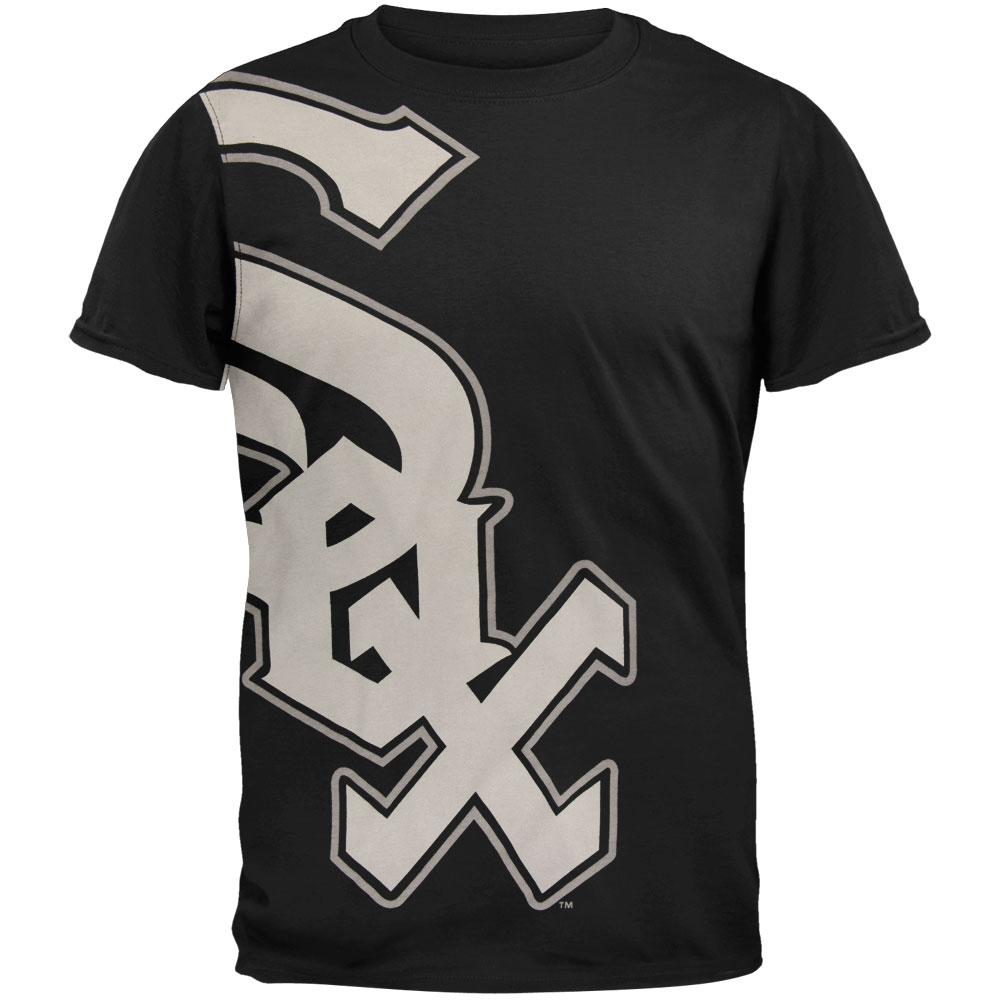 Chicago White Sox - Overgrown Logo Soft T-Shirt Men's T-Shirts Chicago White Sox 2XL Black 