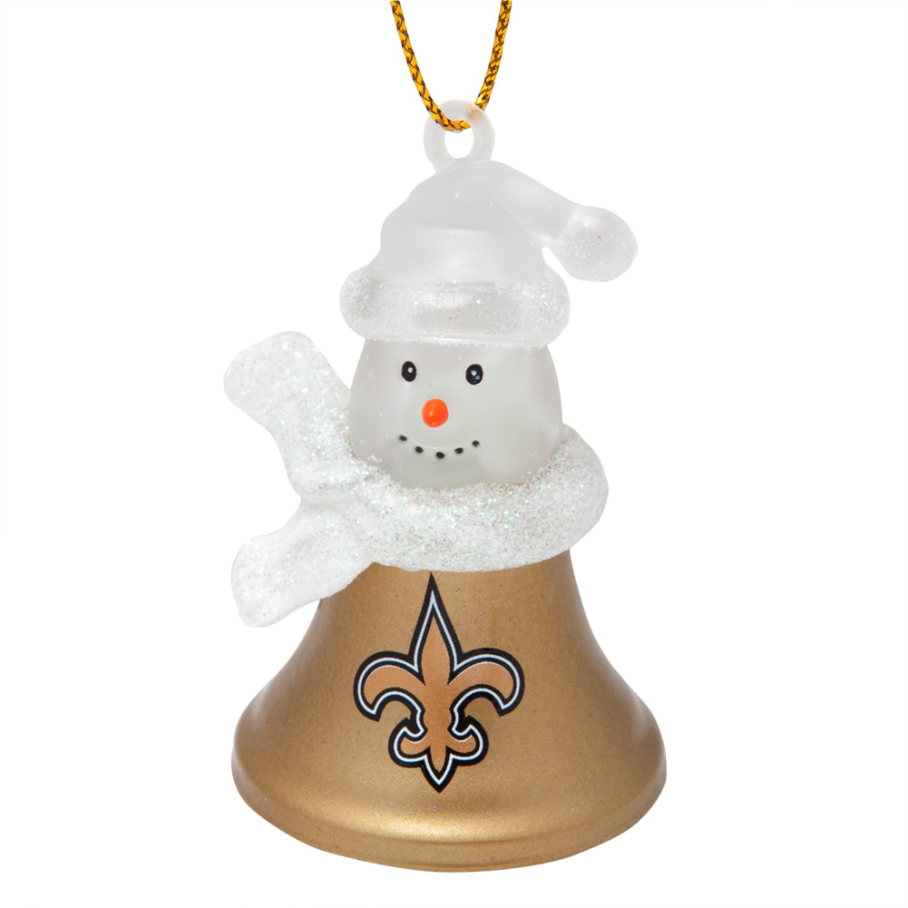 New Orleans Saints - Snowman Bell Ornament Christmas Decorations New Orleans Saints OS Multi 