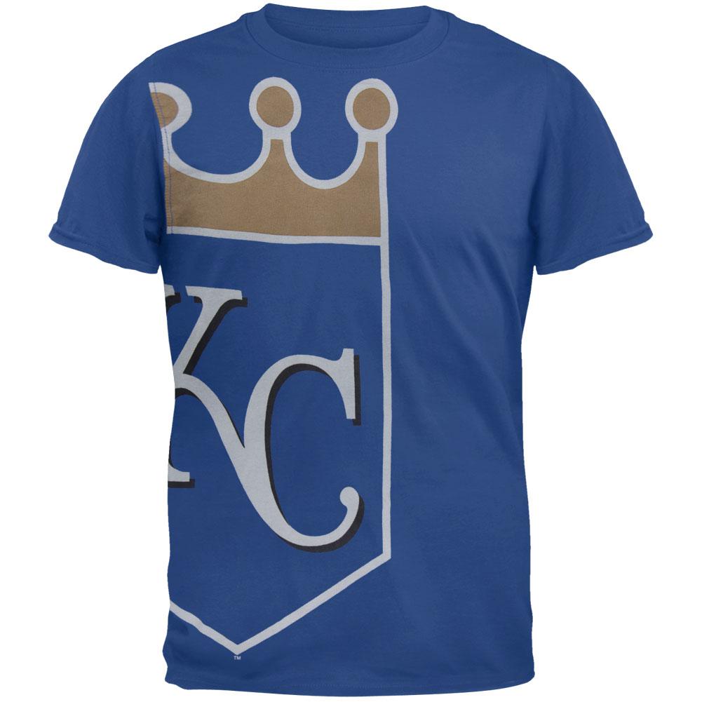 Kansas City Royals - Overgrown Logo Soft T-Shirt Men's T-Shirts Kansas City Royals 2XL Blue 