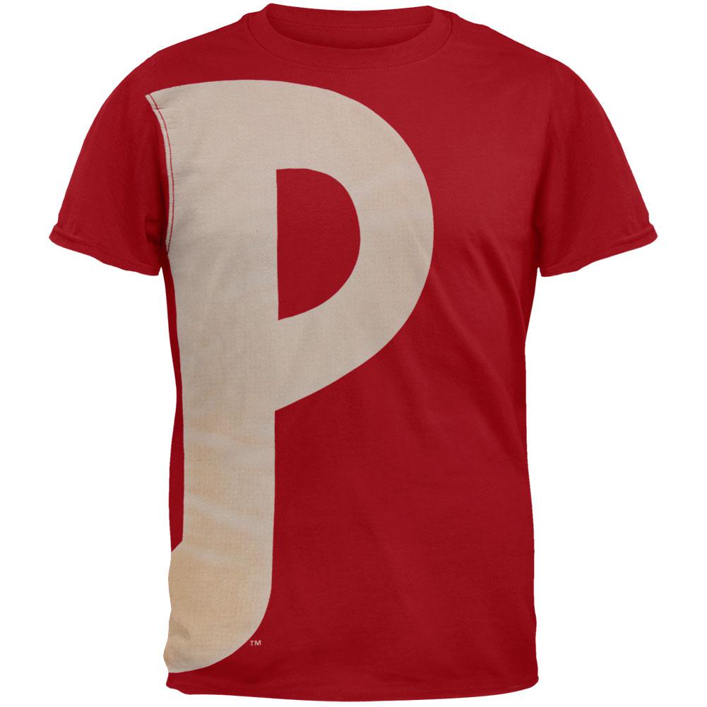 Philadelphia Phillies - Overgrown Logo Soft T-Shirt Men's T-Shirts Philadelphia Phillies SM Red 