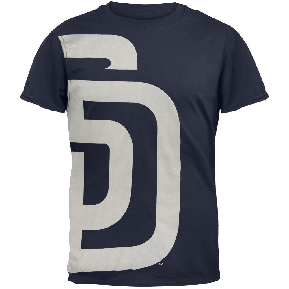 San Diego Padres - Overgrown Logo Soft T-Shirt Men's T-Shirts San Diego Padres SM Blue 