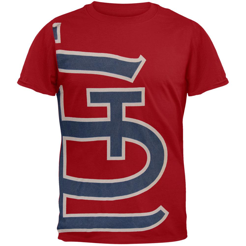 St. Louis Cardinals - Overgrown Logo Soft T-Shirt Men's T-Shirts St. Louis Cardinals SM Red