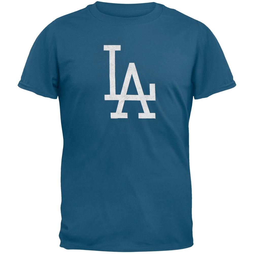 Los Angeles Dodgers - Vintage Logo Soft T-Shirt Men's T-Shirts Los Angeles Dodgers 2XL Blue 