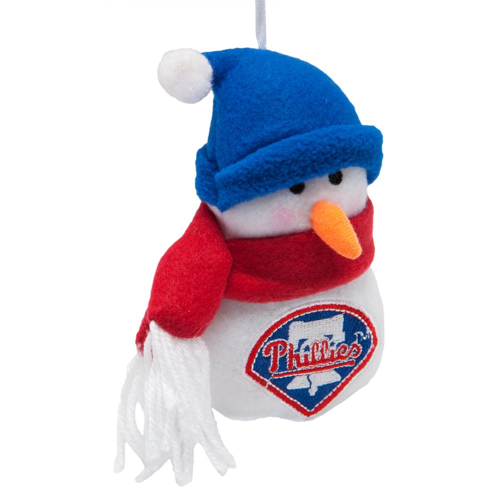 Philadelphia Phillies - Plush Snowman Ornament Christmas Decorations Old Glory OS Multicoloured 