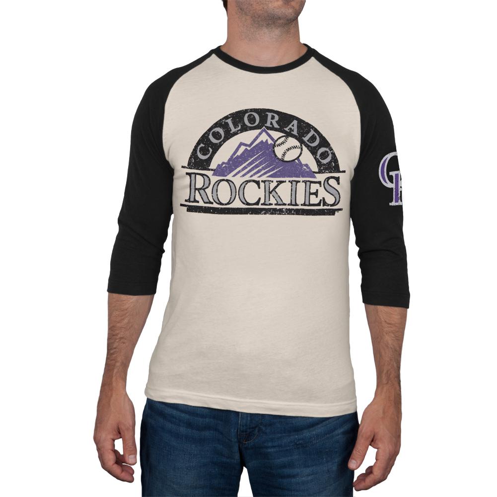 Colorado Rockies - Logo Alliance Raglan Men's Raglans Colorado Rockies 2XL Off-White 