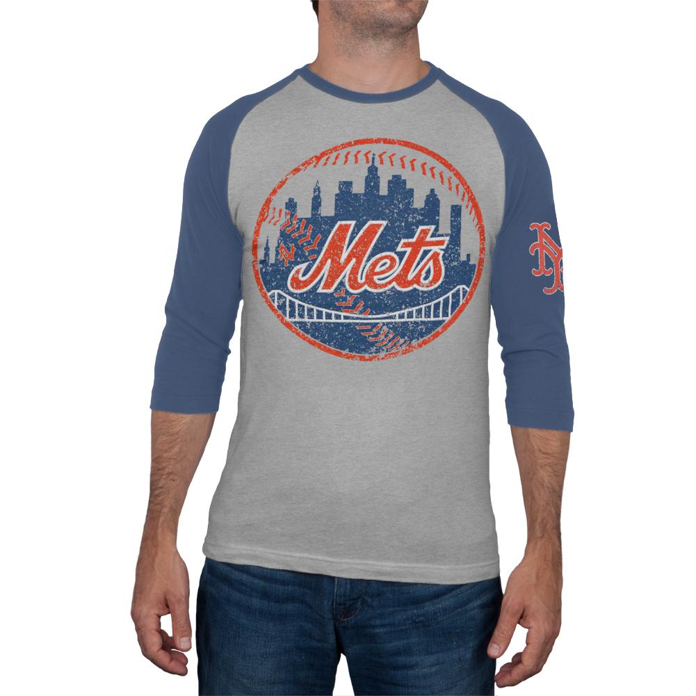 New York Mets - Logo Alliance Raglan Men's Raglans New York Mets 2XL Grey 