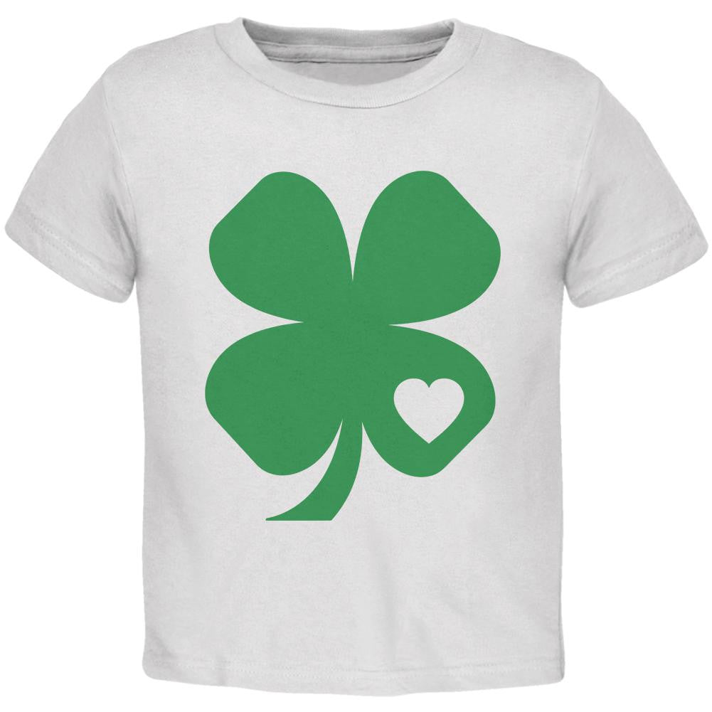 St. Patricks Day - Shamrock Heart White Toddler T-Shirt Toddler T-Shirts Old Glory   