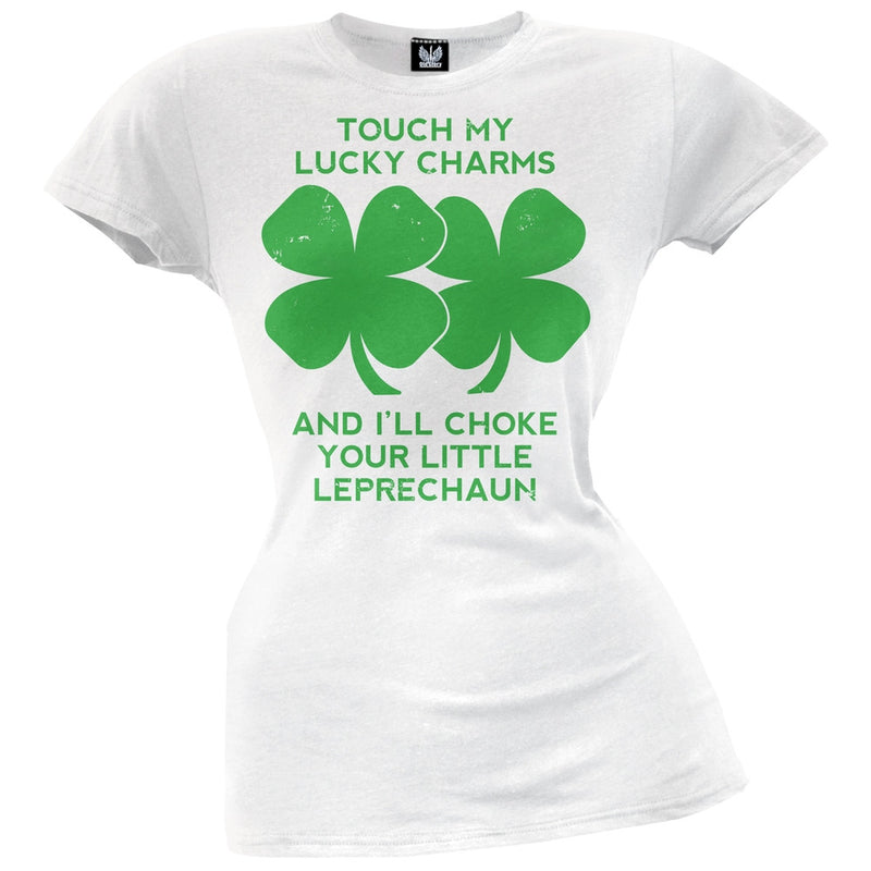 Touch My Lucky Charms Juniors Soft T-Shirt Juniors T-Shirts Old Glory   