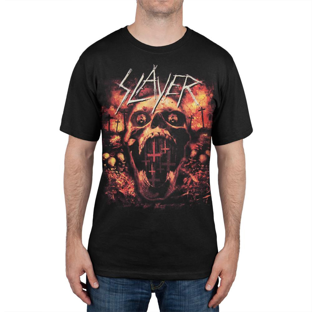 Slayer - Cross N Skull T-Shirt Men's T-Shirts Slayer MD Black 