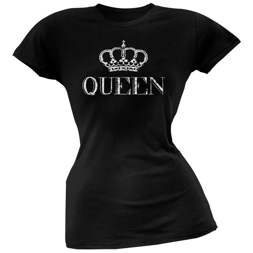 Queen Black Soft Juniors T-Shirt Juniors T-Shirts Old Glory 2XL Black 