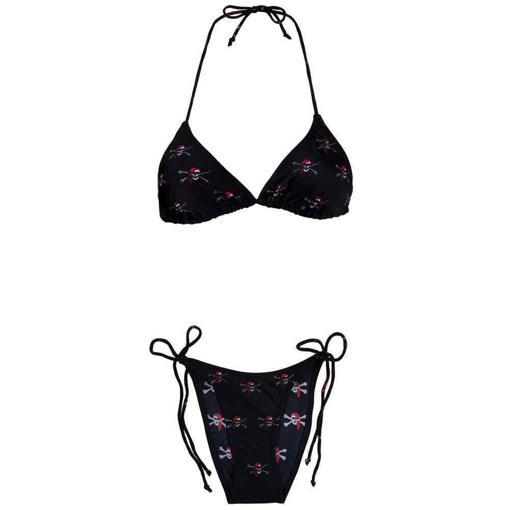 Pirates All-Over Black Bikini Set Women's Bathing Suits Old Glory   