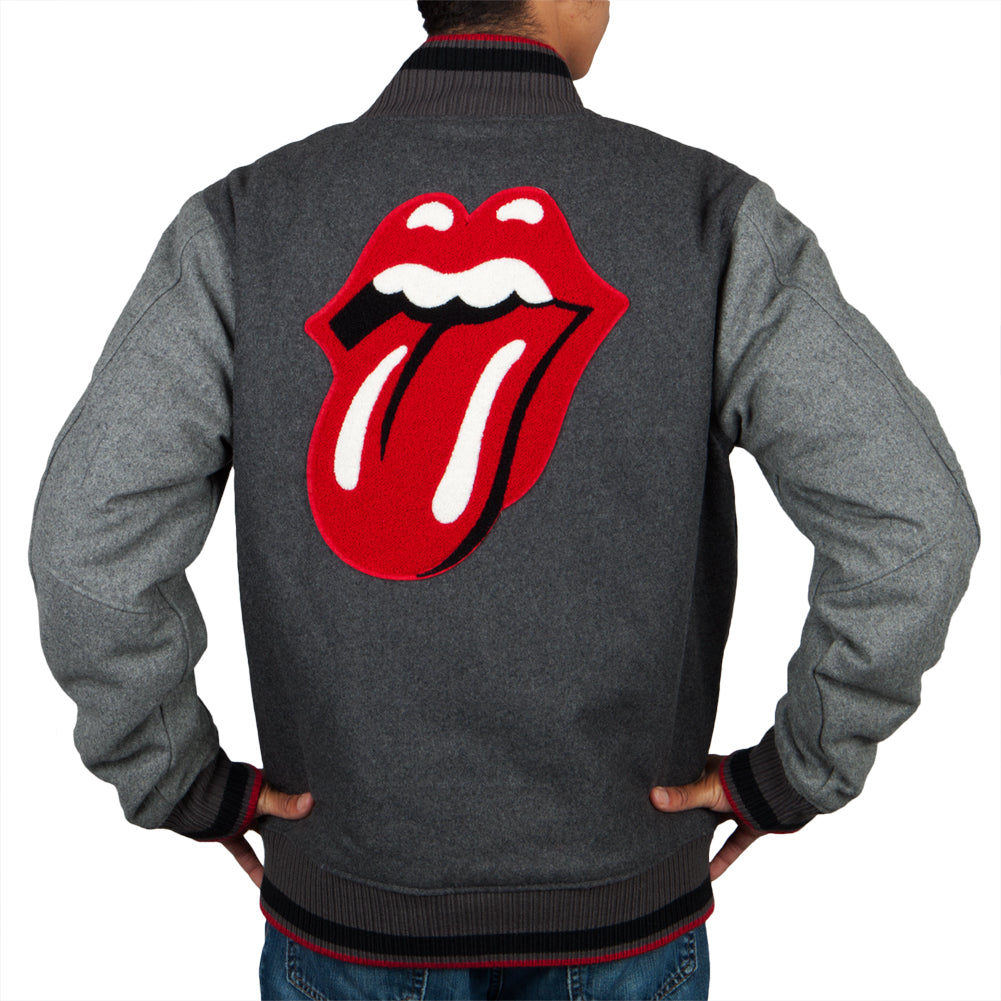 Rolling Stones Tongue Mens Varsity Jacket Men's Jackets Rolling Stones   