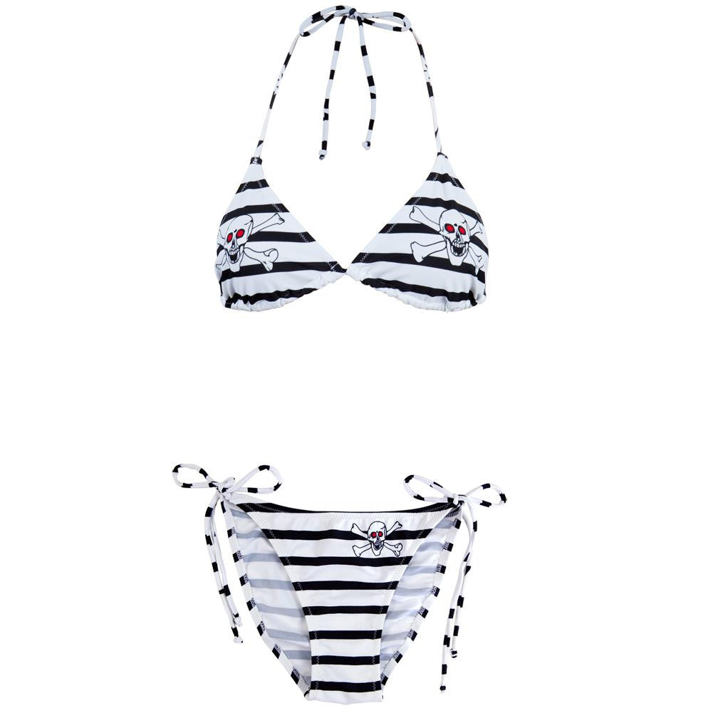 Red Eye Skull & Crossbones Bikini Set Women's Bathing Suits Old Glory   