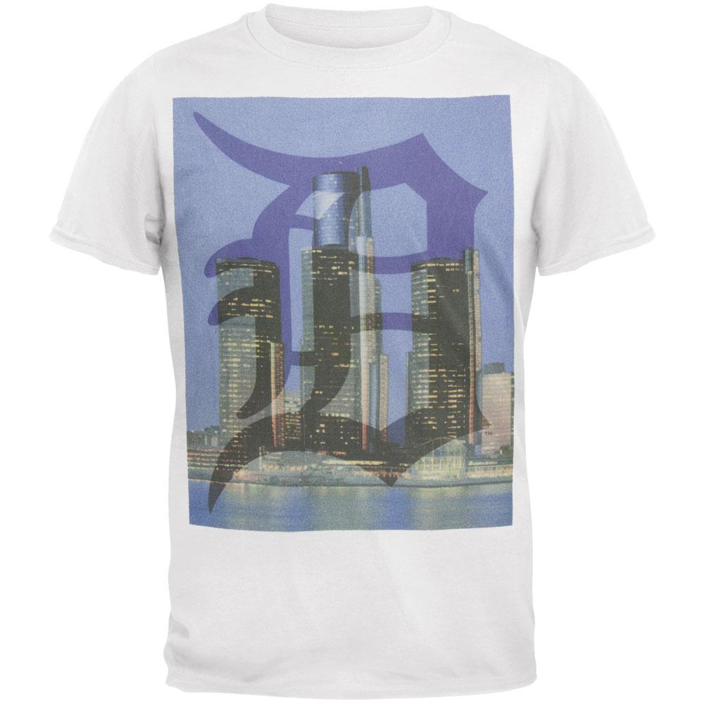 Detroit Tigers - Sinatra City Scene Soft T-Shirt Men's T-Shirts Detroit Tigers 2XL White