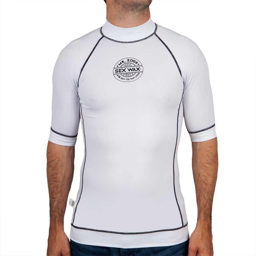 Mr. Zogs Sexwax - Logo White Rash Guard T-Shirt Men's T-Shirts Mr. Zogs Sexwax   