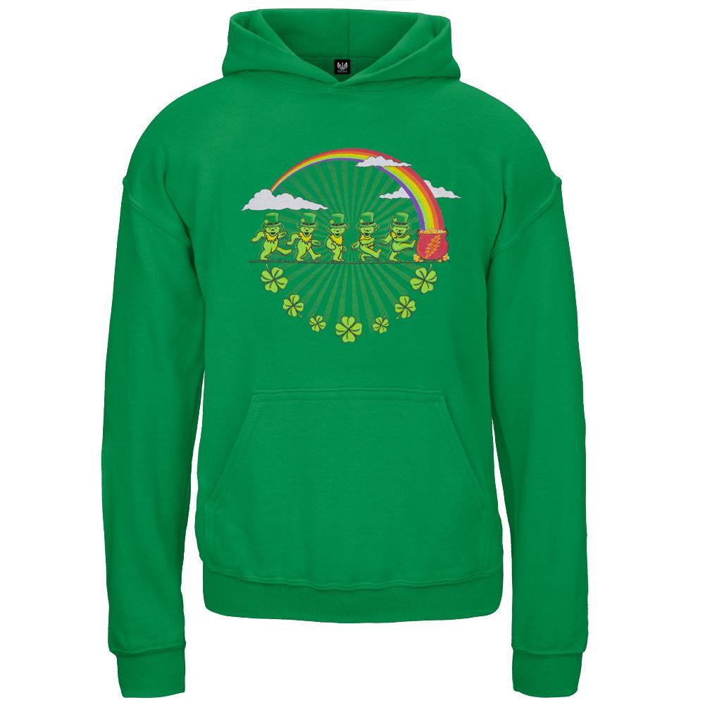 Grateful Dead - Leprechaun Bears Kelly Green Youth Hoodie Youth Hoodies Grateful Dead   