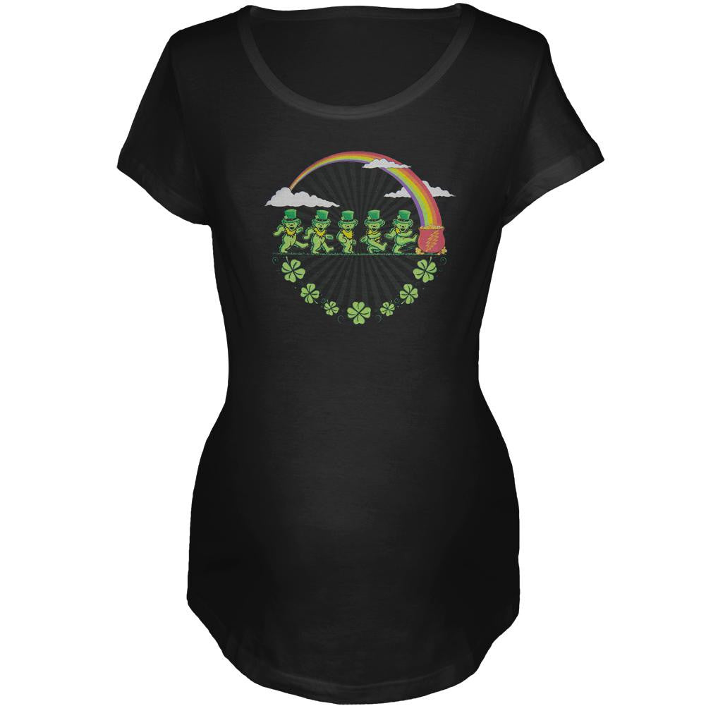 Grateful Dead - Leprechaun Bears Black Maternity T-Shirt Maternity T-Shirts Grateful Dead   