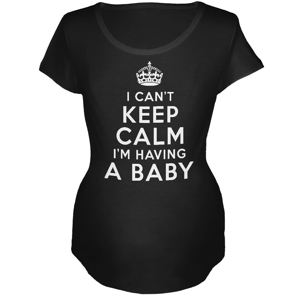 I Can't Keep Calm White Maternity Soft T-Shirt Maternity T-Shirts Old Glory   