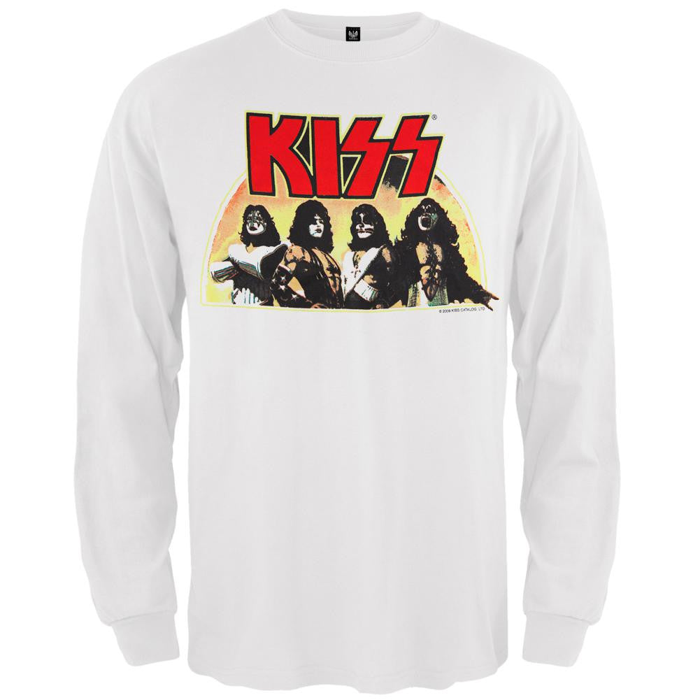 Kiss - Love Gun White Long Sleeve T-Shirt Men's Long Sleeves Kiss MD White 