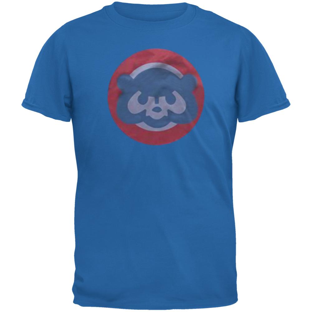 Chicago Cubs - Circle Bear Logo Soft T-Shirt Men's T-Shirts Chicago Cubs SM Blue