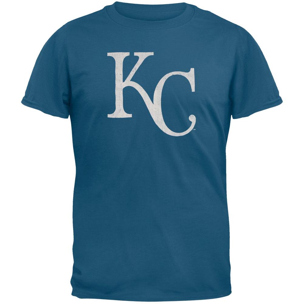 Kansas City Royals - KC Logo Soft T-Shirt Men's T-Shirts Kansas City Royals MD Blue 