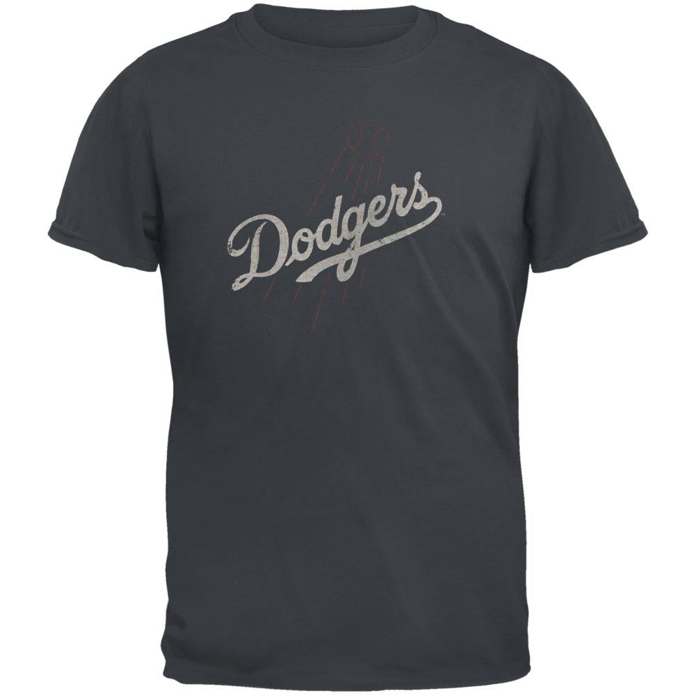 Los Angeles Dodgers - Flying Baseball Logo Soft T-Shirt Men's T-Shirts Los Angeles Dodgers SM Blue 