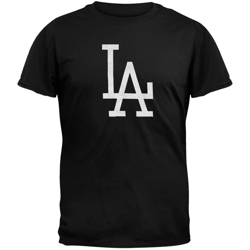 Los Angeles Dodgers - LA Logo Soft T-Shirt Men's T-Shirts Los Angeles Dodgers SM Black