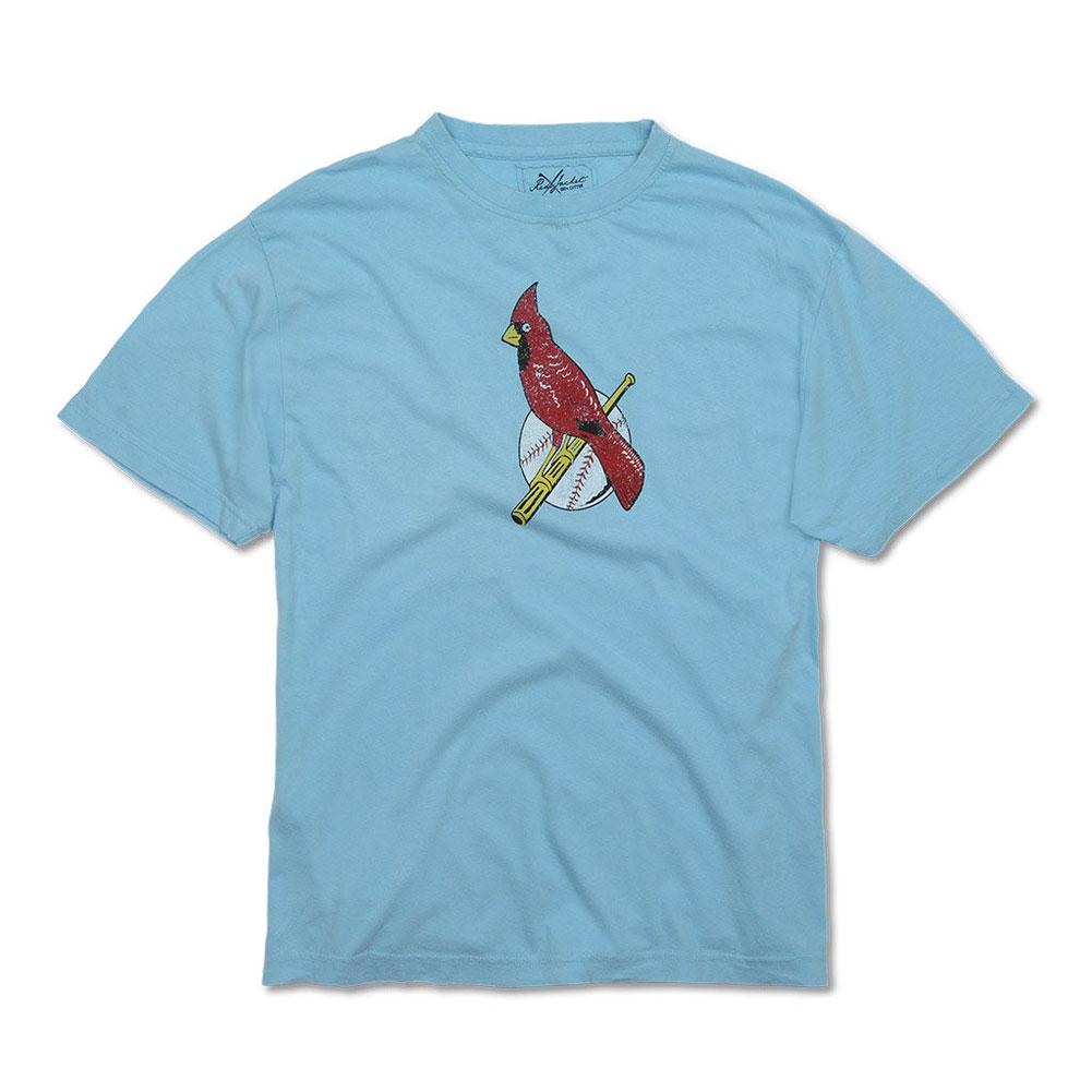 St Louis Cardinals - Cardinal Bat & Ball Logo Soft T-Shirt Men's T-Shirts St. Louis Cardinals 2XL Blue 