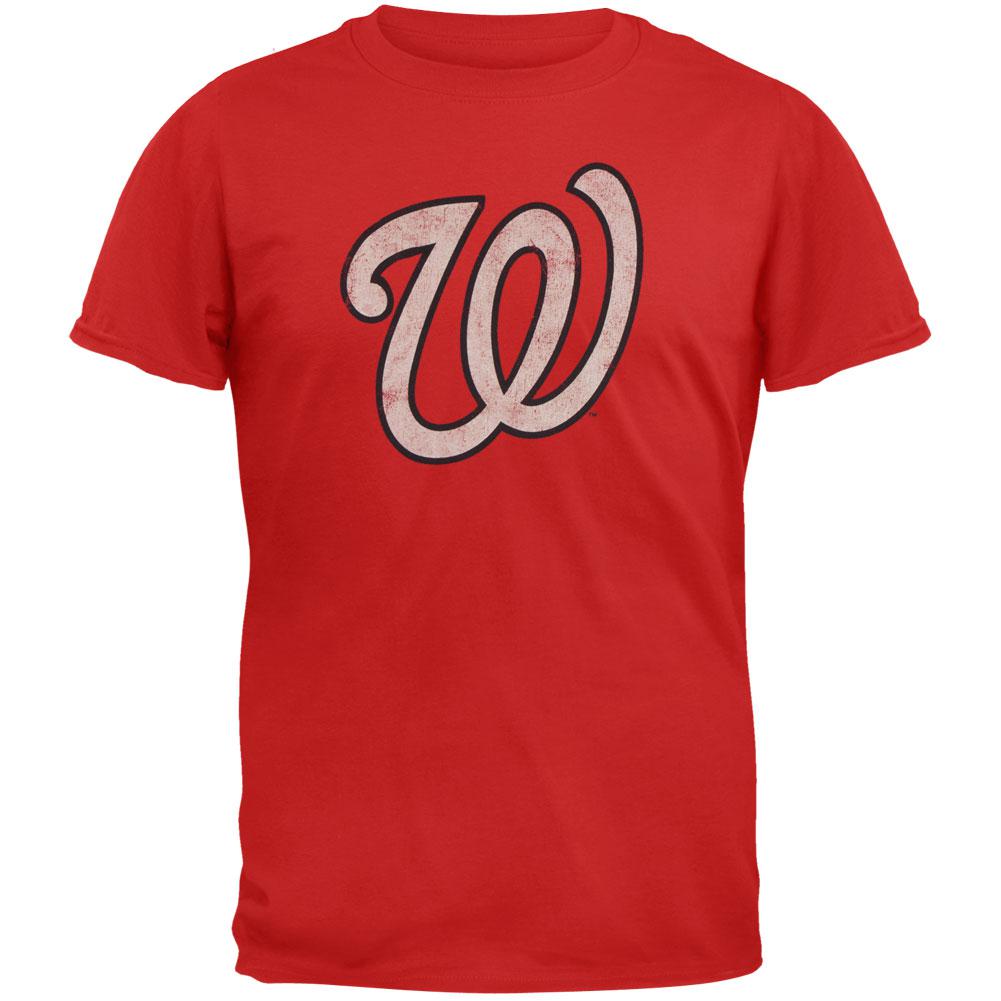 Washington Nationals - W Logo Soft T-Shirt Men's T-Shirts Washington Nationals 2XL Red 