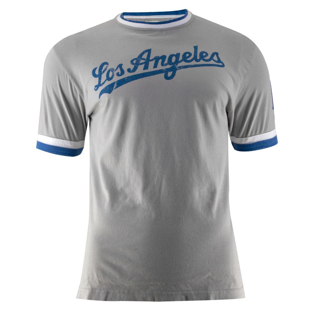 Los Angeles Dodgers - Cursive Logo Jersey Men's Baseball Jerseys Los Angeles Dodgers SM Grey