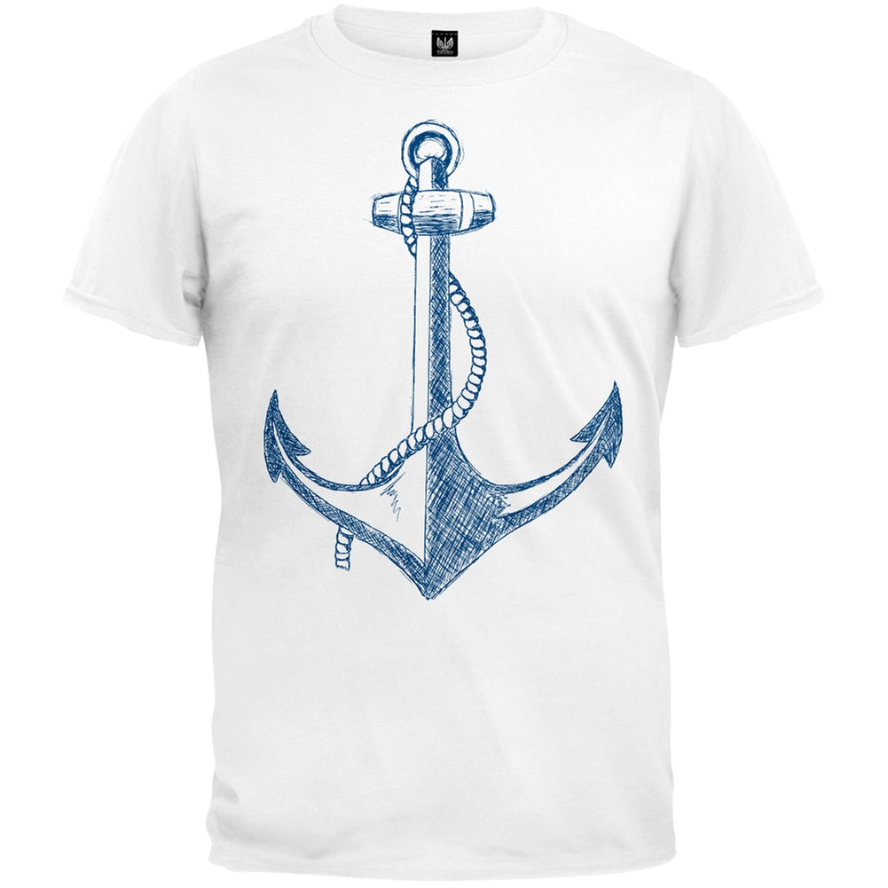 Summer Anchor White T-Shirt Men's T-Shirts Old Glory 2XL White 