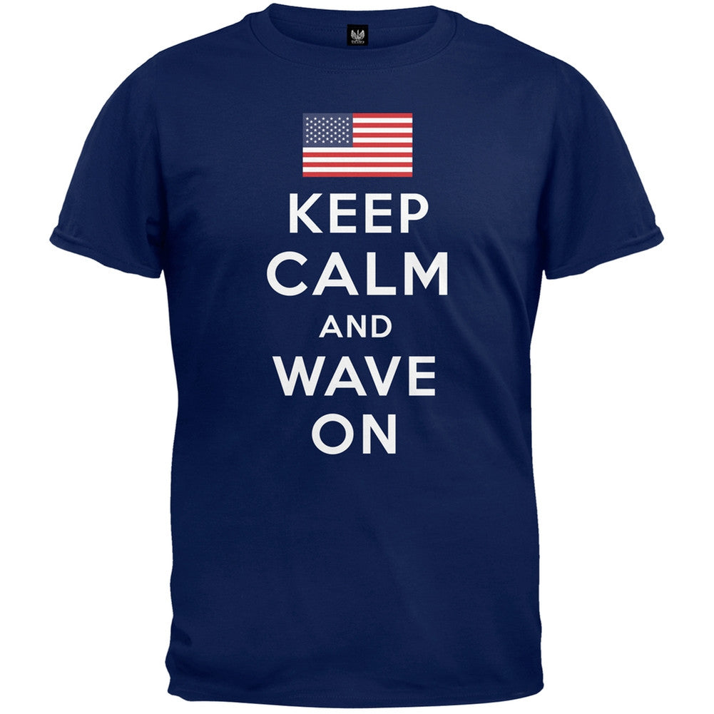 Keep Calm and Wave On T-Shirt Men's T-Shirts Old Glory   