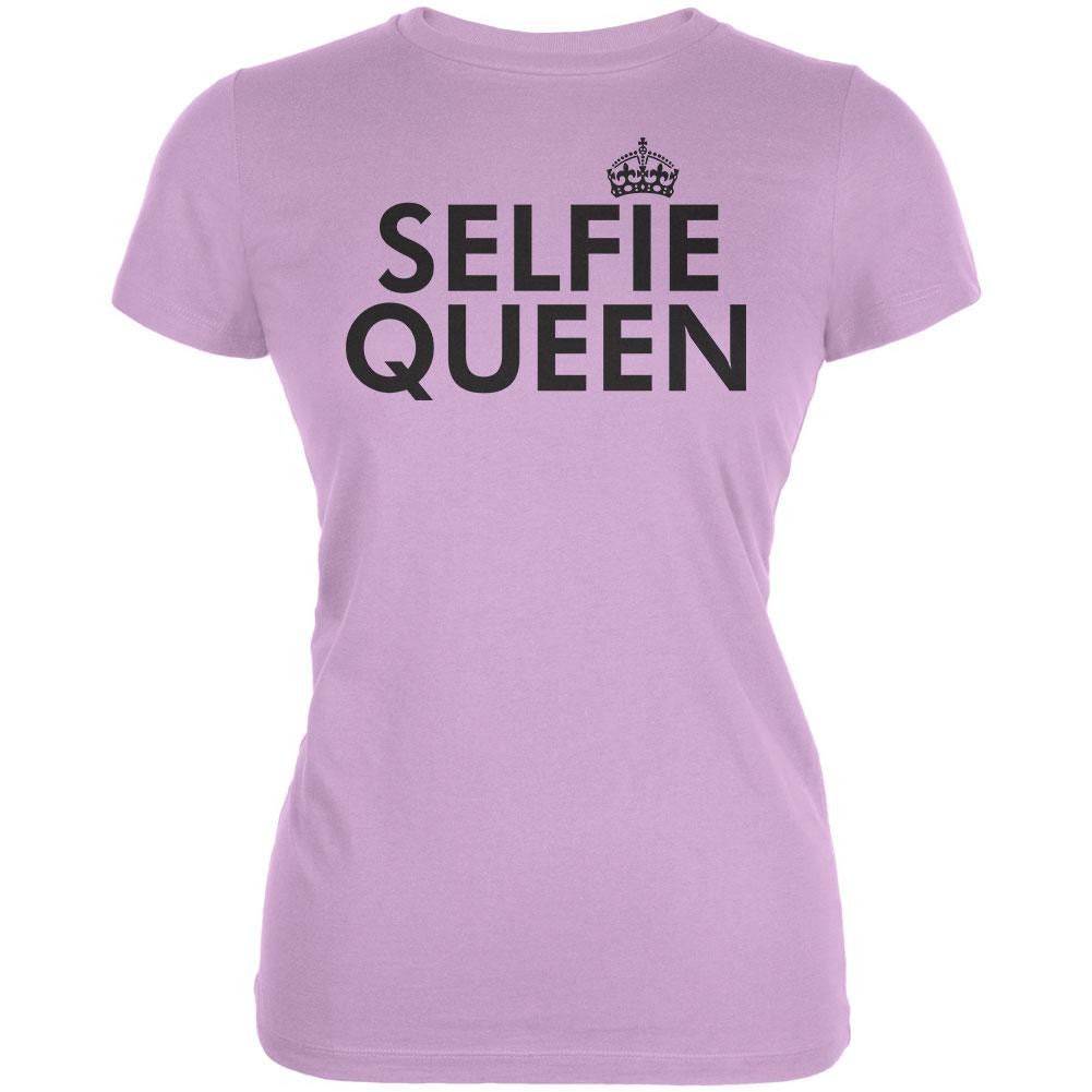 SELFIE Queen Pink Juniors T-Shirt Juniors T-Shirts Old Glory 2XL Purple