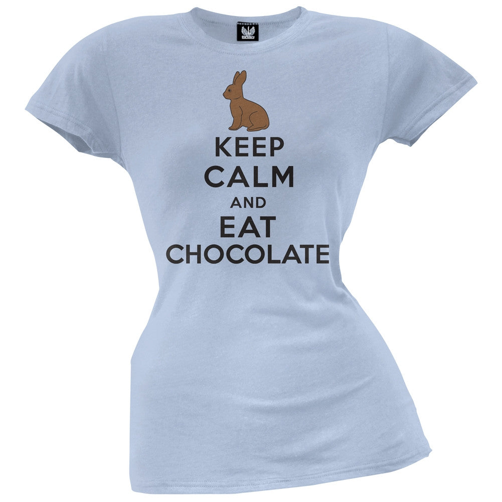 Keep Calm and Eat Chocolate Juniors T-Shirt Juniors T-Shirts Old Glory   