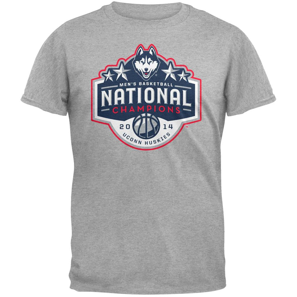 UConn Huskies - Official 2014 Men's National Champions Banner Logo T-Shirt Men's T-Shirts NCAA Champions   