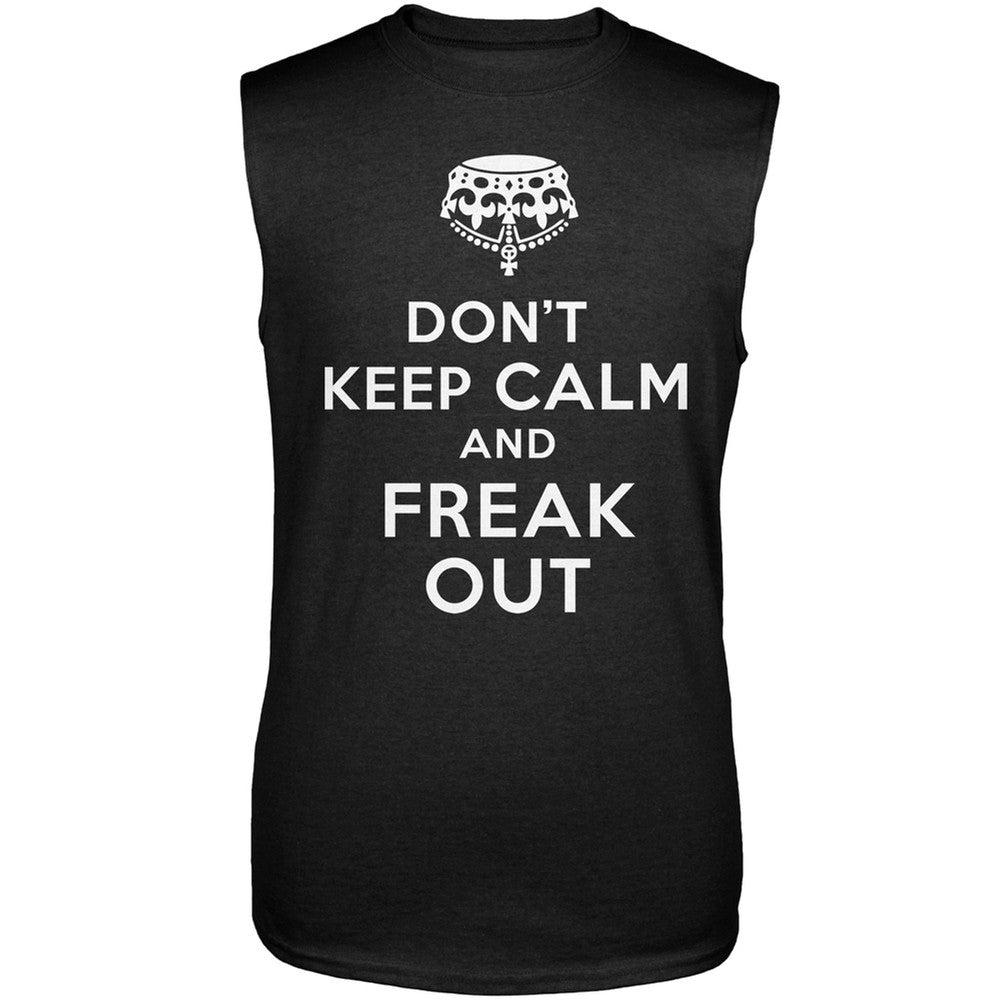 Don't Keep Calm and Freak Out Sleeveless T-Shirt Men's T-Shirts Old Glory 2XL Black 