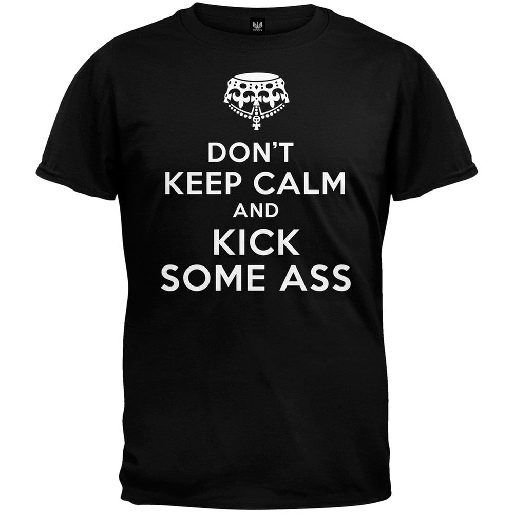 Don't Keep Calm and Kick Some Ass T-Shirt Men's T-Shirts Old Glory 2XL Black 