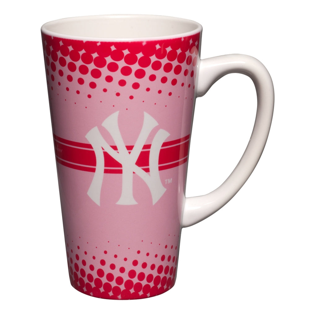 New York Yankees - Logo 16 oz Pink Latte Mug Coffee Mugs Old Glory OS Pink 