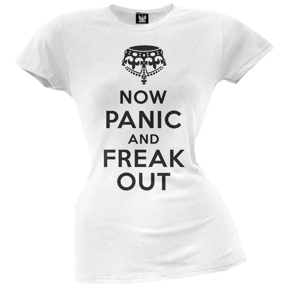 Now Panic and Freak Out Juniors T-Shirt Juniors T-Shirts Old Glory   