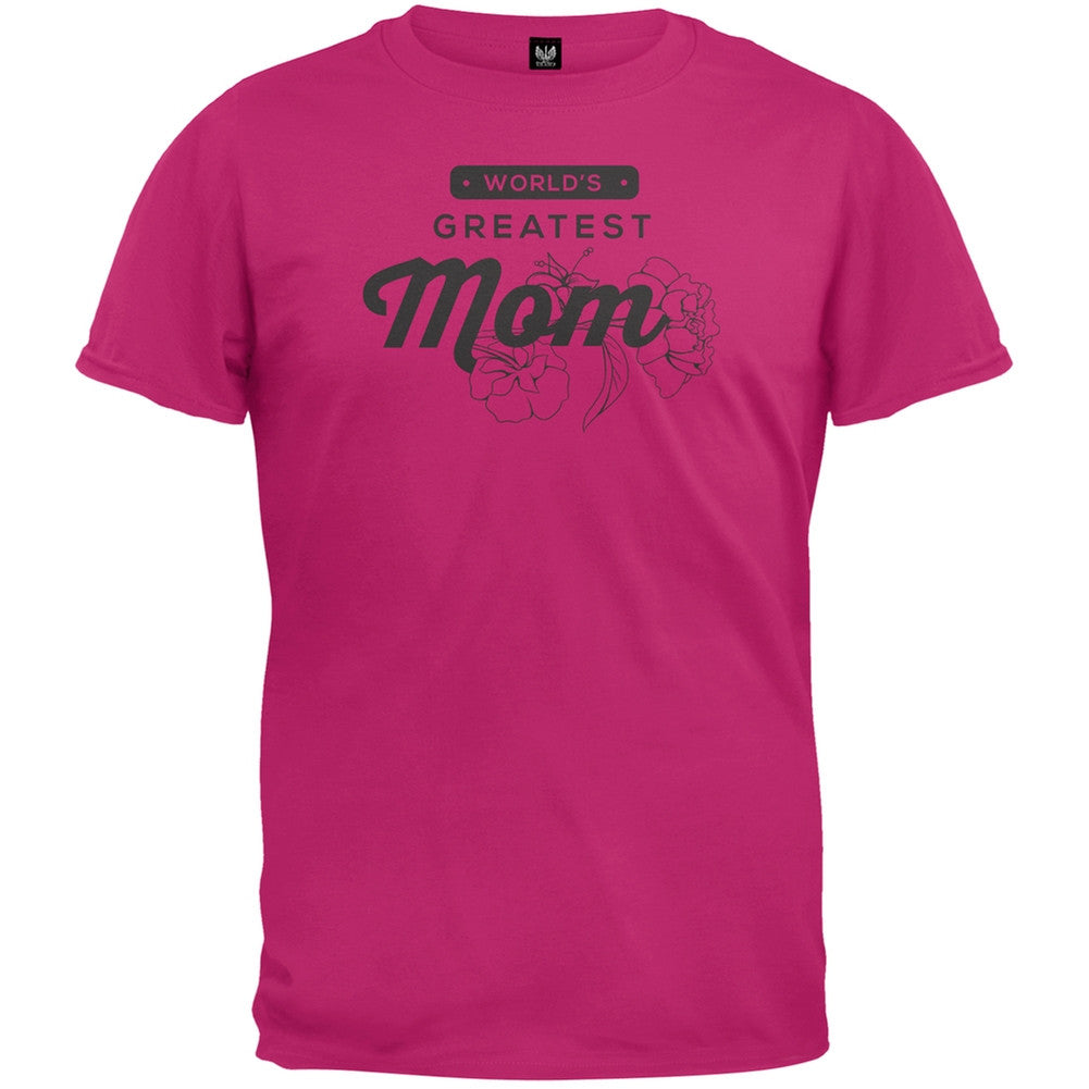 World's Greatest Mom T-Shirt Men's T-Shirts Old Glory 2XL Pink 