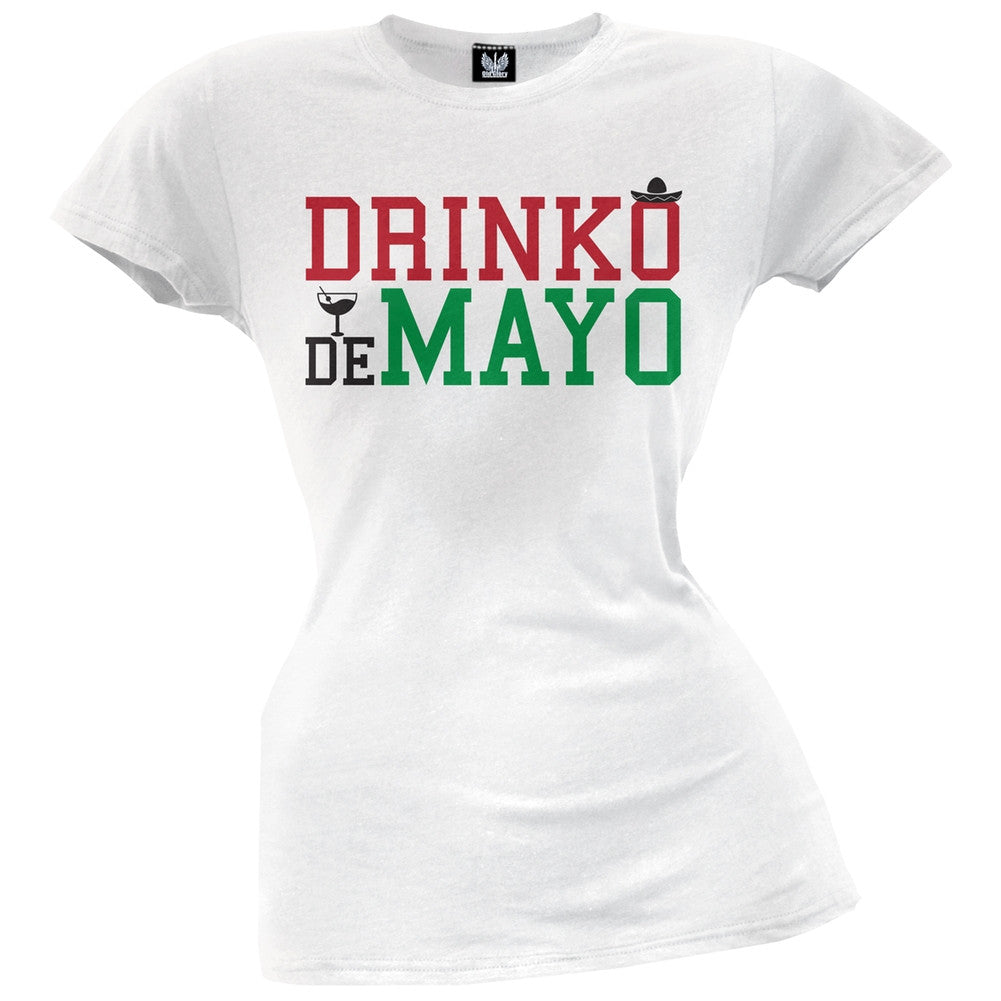 Cinco De Mayo - Drinko de Mayo Juniors T-Shirt Juniors T-Shirts Old Glory   