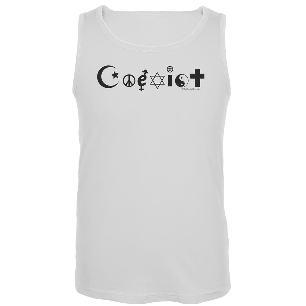 Coexist White Tank Top Men's Tank Tops Old Glory LG White 