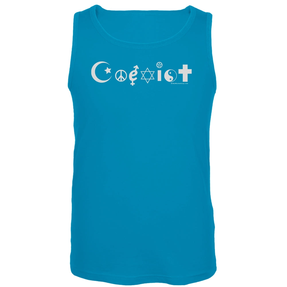 Coexist Blue Tank Top Men's Tank Tops Old Glory LG Blue 