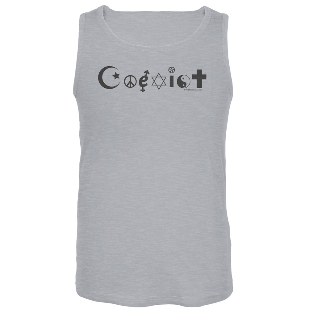 Coexist Grey Tank Top Men's Tank Tops Old Glory LG Grey 