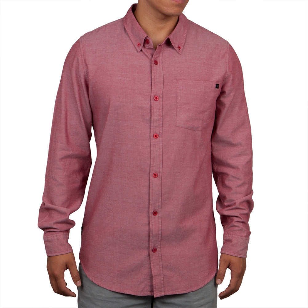 O'Neill - Kepler Red Long Sleeve Button-Up Shirt Men's Dress Shirts O'Neill   